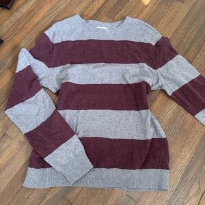 Sonoma Gray and Burgundy Knit Top